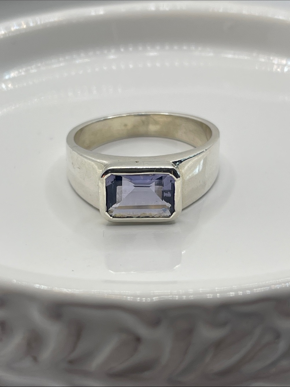 Made in Earth MIE Emerald-Cut Iolite Sterling Silver Ring